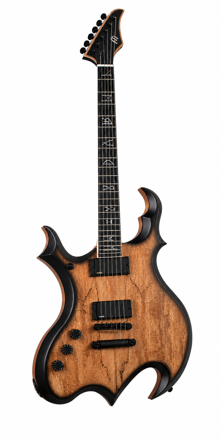 Schecter Wrathmaker Spalted Maple, Linkshänder – Black Burst