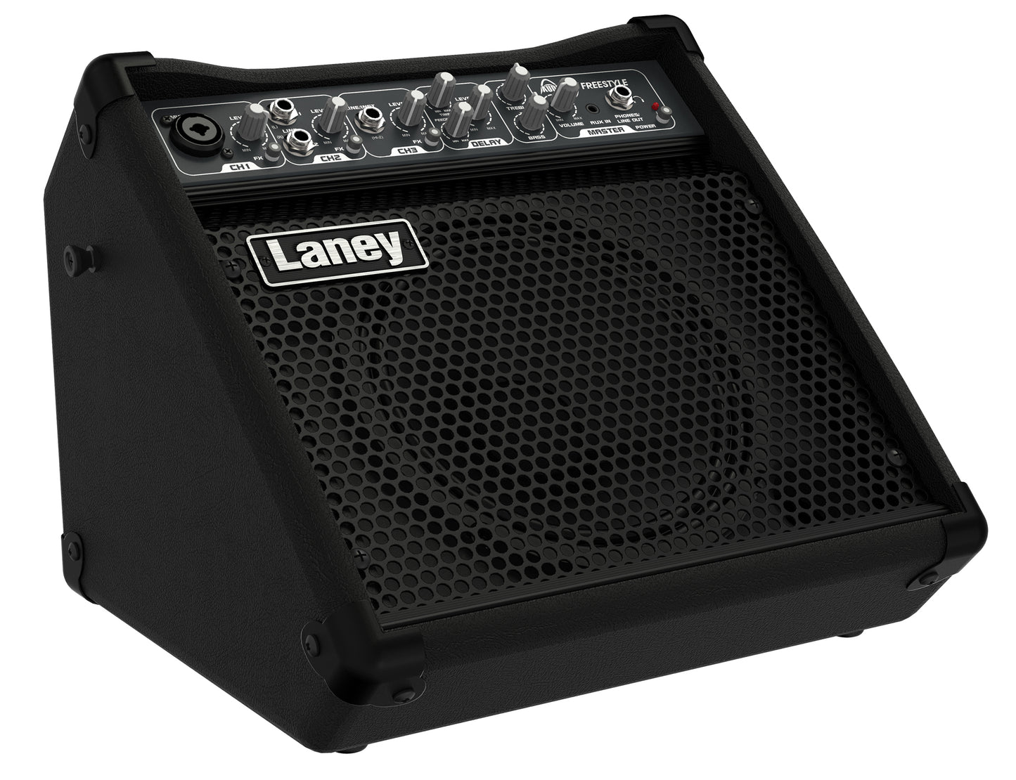 Ampli polyvalent 5W, alimentation par 6 piles LR6 ou par transfo 12V fourni, HP 8" Custom, 3 canaux, entrée XLR/jack sur canal 1