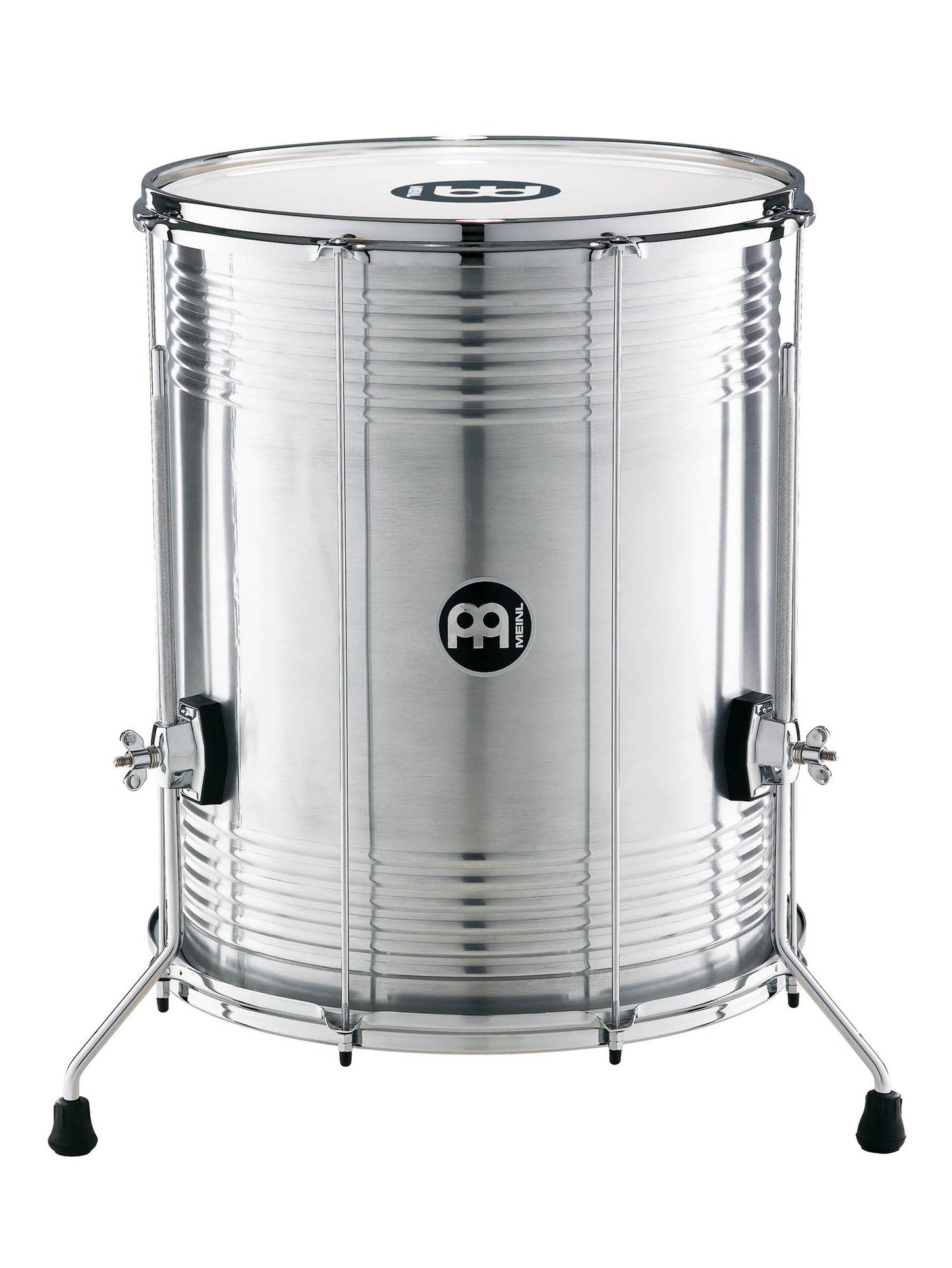 Surdo 18 x 22", 8 tirants, fût aluminium, peau synthétique, accastillage chromé, avec pieds ajustables