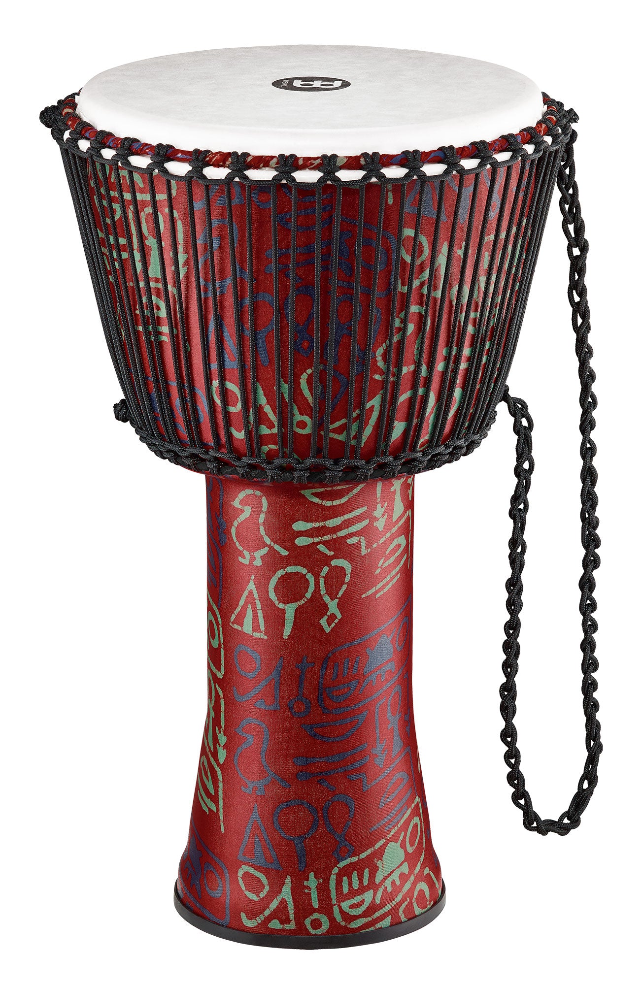 Djembé 14" Travel, fût et peau synthétiques, ultra léger, hauteur 66 cm, cordage nylon HTP 5mm pré-étiré, Pharaoh's Script