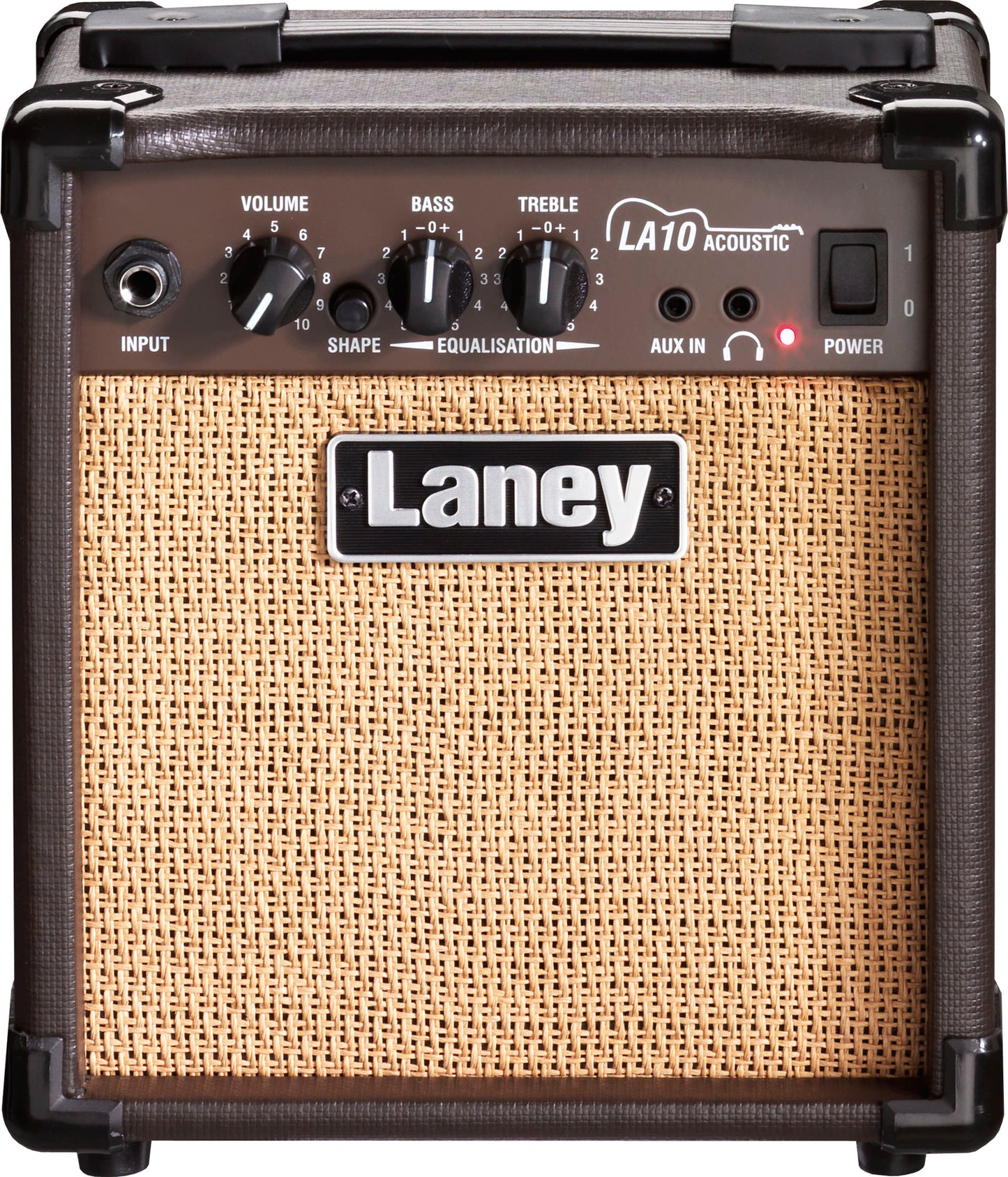 Ampli guitare acoustique 10W, 1x HP 5", 1 canal avec switch Shape, entrée jack, EQ 2 bandes, entrée auxiliaire, 2.6 kg, brun