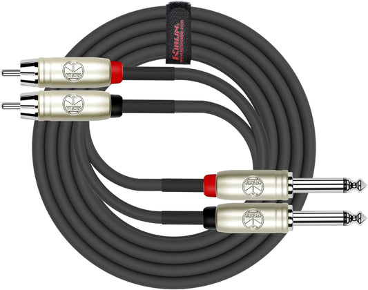 KIRLIN A404-1,5BK PATCH-KABEL 2XRCA-2XJACK 1,5 SCHWARZ