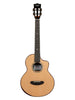 Kala Contour Deluxe, vollständig aus Massivholz, glänzende Fichtendecke, Palisander, Bariton-Cutaway, inklusive Tasche