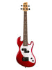 Kala Massiver Korpus U-Bass, 4 Saiten, mit Tasche geliefert - Metallic Rot