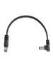 Rockboard Flaches Netzkabel gewinkelt/gerade - 15 cm - Schwarz