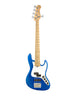 Sadowsky MetroExpress-Serie, Hybrid-PJ, 5-saitig, 21 Bünde – Ocean Blue Metallic, Ahorn