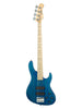 Sadowsky MetroLine, moderner Bass, 4 Saiten, 24 Bünde, Esche – Ocean Blue Trans. Satin