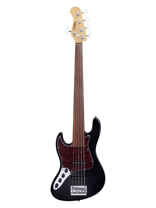 Sadowsky MetroExpress, Standard JJ, 5 cordes, Fretless, gaucher, gaucher - Black,Morado