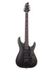 Schecter Demon 6 Floyd Rose, Mikro-Sustainiac – gealtertes Schwarz, seidenmatt