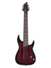 Schecter Omen Elite 8 Multiscale – Schwarz-Kirsch-Farbverlauf