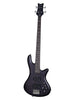 Schecter Stiletto Studio 4 – Transparentes Schwarz, seidenmatt