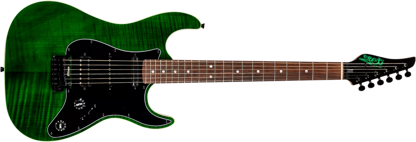 Jet Guitars JS450TGRR Tiger Transparent Grün
