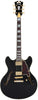 D'Angelico Excel DC Solides Schwarz