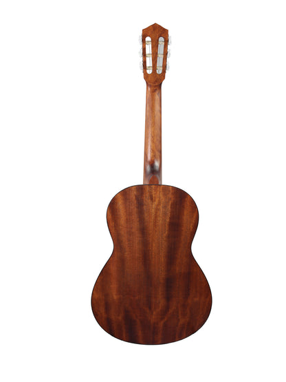 Guitare classique 3/4, table épicéa, fond & éclisses acajou, manche acajou, sillet 45 mm, cordes Bosset, naturel pores ouverts