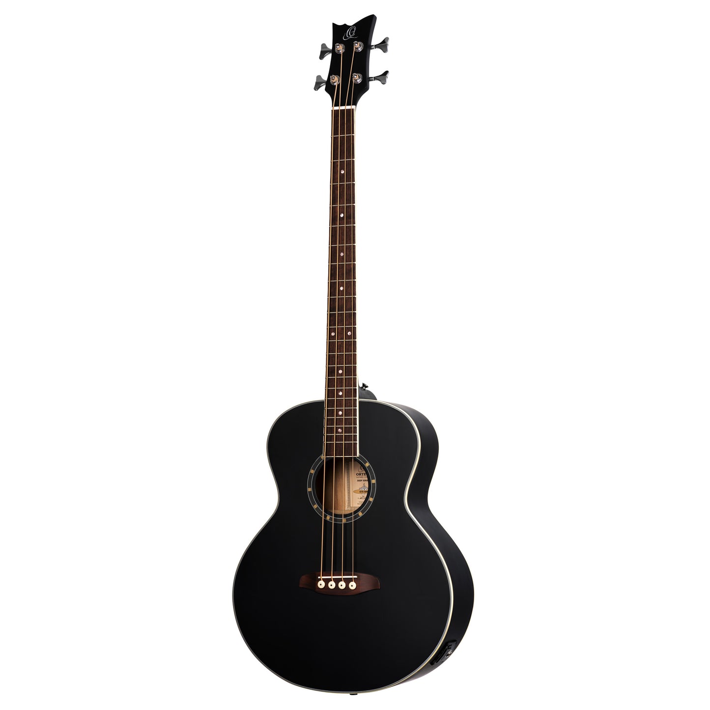 D7E-SBK-4, basse 4 cordes, EQ Ortega MagusPro/B, table épicéa, f/e acajou, manche acajou, noir satiné