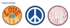 Ritter Set mit 3 Anstecknadeln Love & Peace  