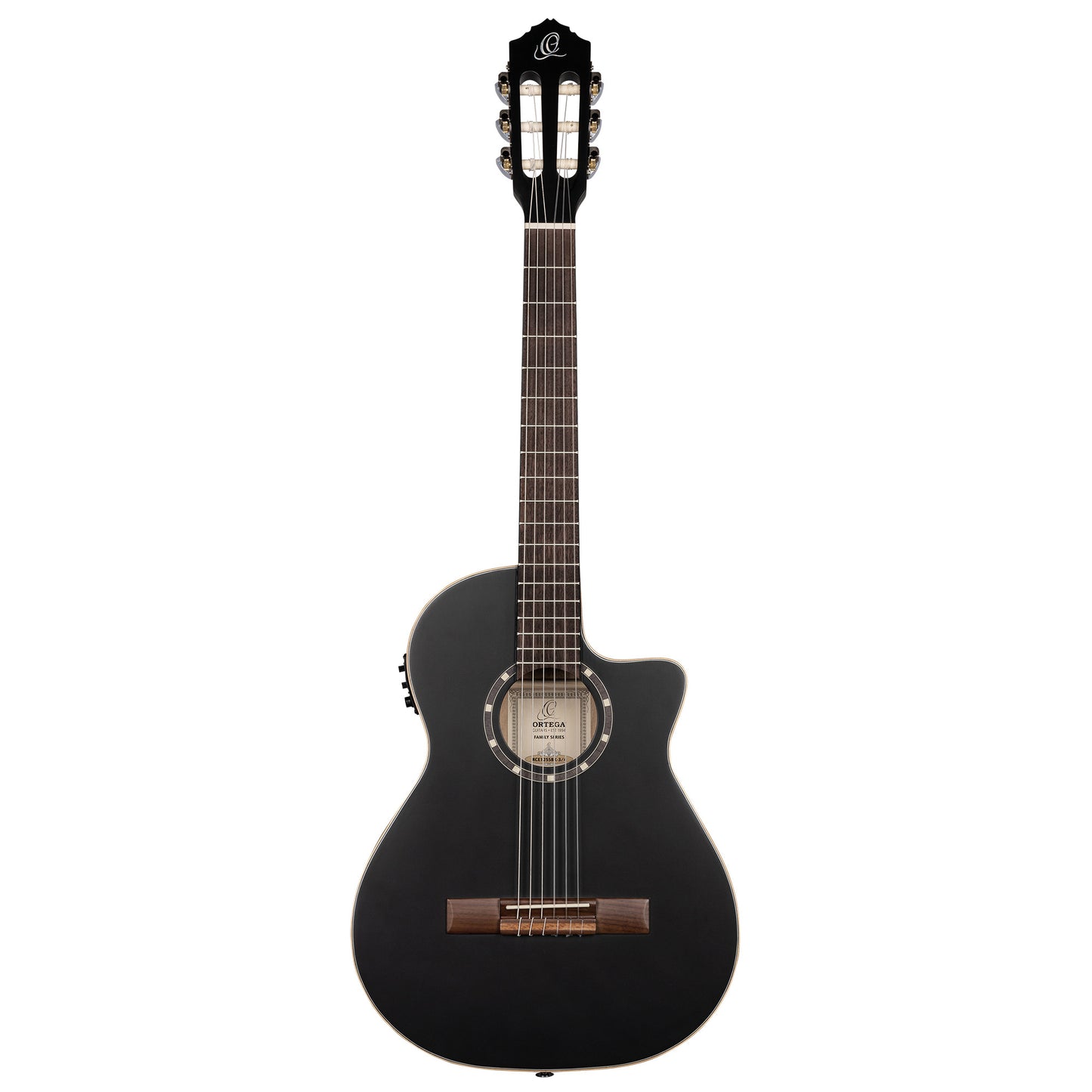 RCE12534-SBK, corps Thinline, pan coupé, EQ Magus X/G, table épicéa, f/e acajou, sillet 45 mm, housse, noir satiné