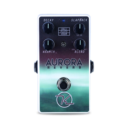 Pédale AURORA DIGITAL REVERB, réverb digitale 3 modes (hall/plate/room), blanc