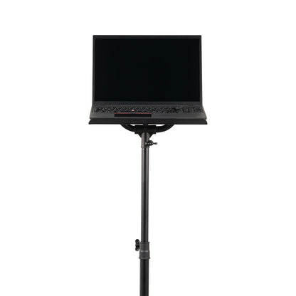 Table ordinateur jusqu'à 16", plateau rembourré haute adhérence, trépied double embase, hauteur réglable, noir
