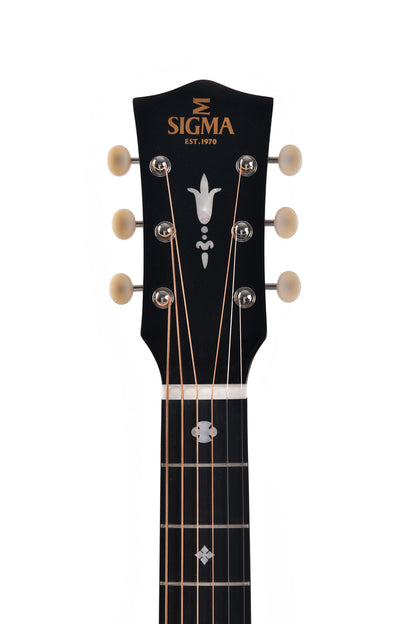 Modèle SJM-SG45-AN, édition spéciale, Dreadnought Slope Shoulder, table épicéa massif, f/e acajou massif, EQ LR Baggs, soft case