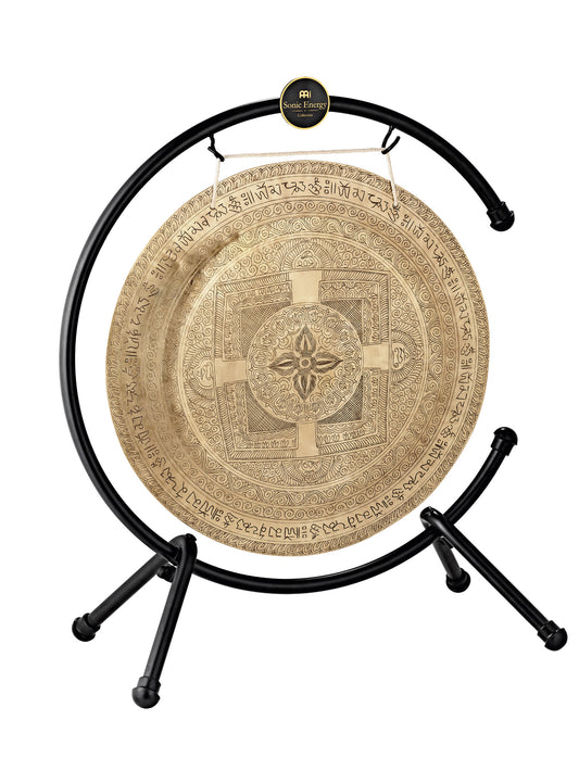Gong indien 22", gravé à la main, support TMTGS-L inclus.