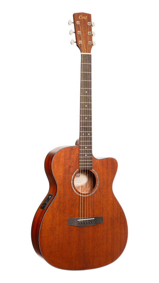 L60, forme Orchestra Model, pan coupé, table acajou massif, fond & éclisses acajou, touche laurier, EQ CE304T, pores ouverts