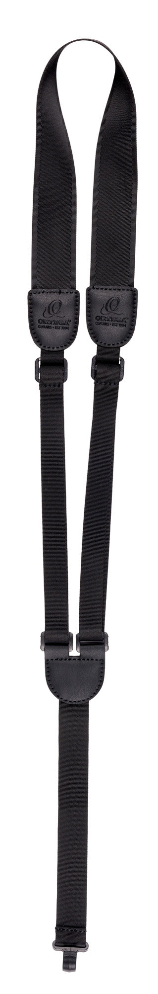 Courroie rosace pour guitare classique, nylon, largeur 3.7 cm, longueur de 80 à 100 cm, noir