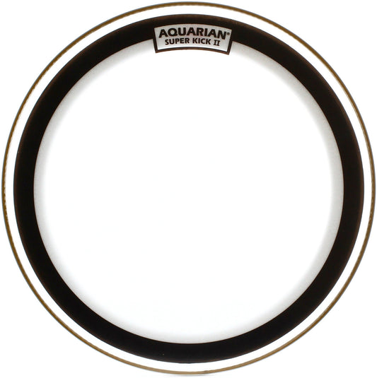 Peau Super-Kick II 22", 2 plis fins (0.18mm), atténuateur flottant, transparente