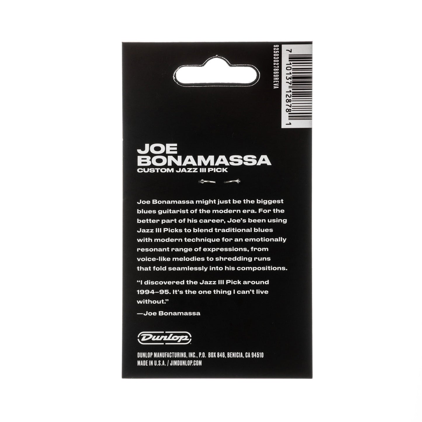 Sachet Variety Pack CUSTOM JAZZ III, 6 médiators, Joe Bonamassa