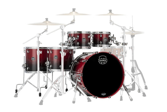Batterie Saturn STUDIOEASE, 5 fûts en érable et noyer, sans accessoires, Scarlet Fade