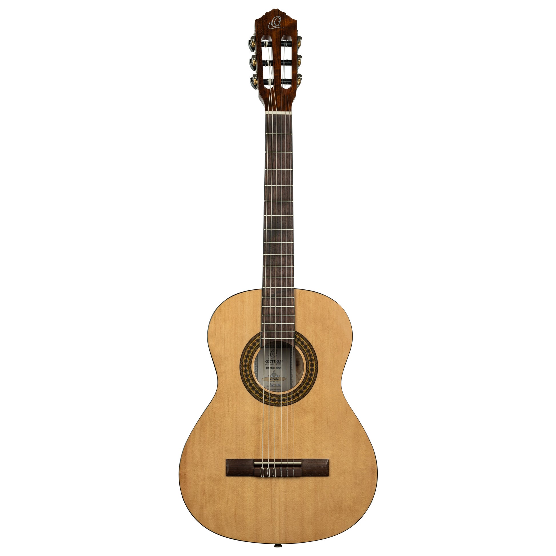 Ortega Picker Pack : guitare 3/4 avec table épicéa, housse, support, accordeur, sangle, jeu de cordes et médiators, naturel