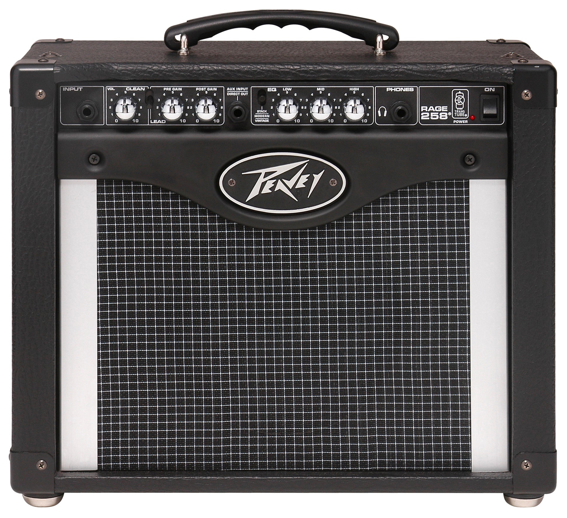 Ampli guitare 25W, HP 1x 8", 2 canaux, EQ 3 bandes, sélecteur Modern/Vintage, entrée auxiliaire, sortie casque, finition noir