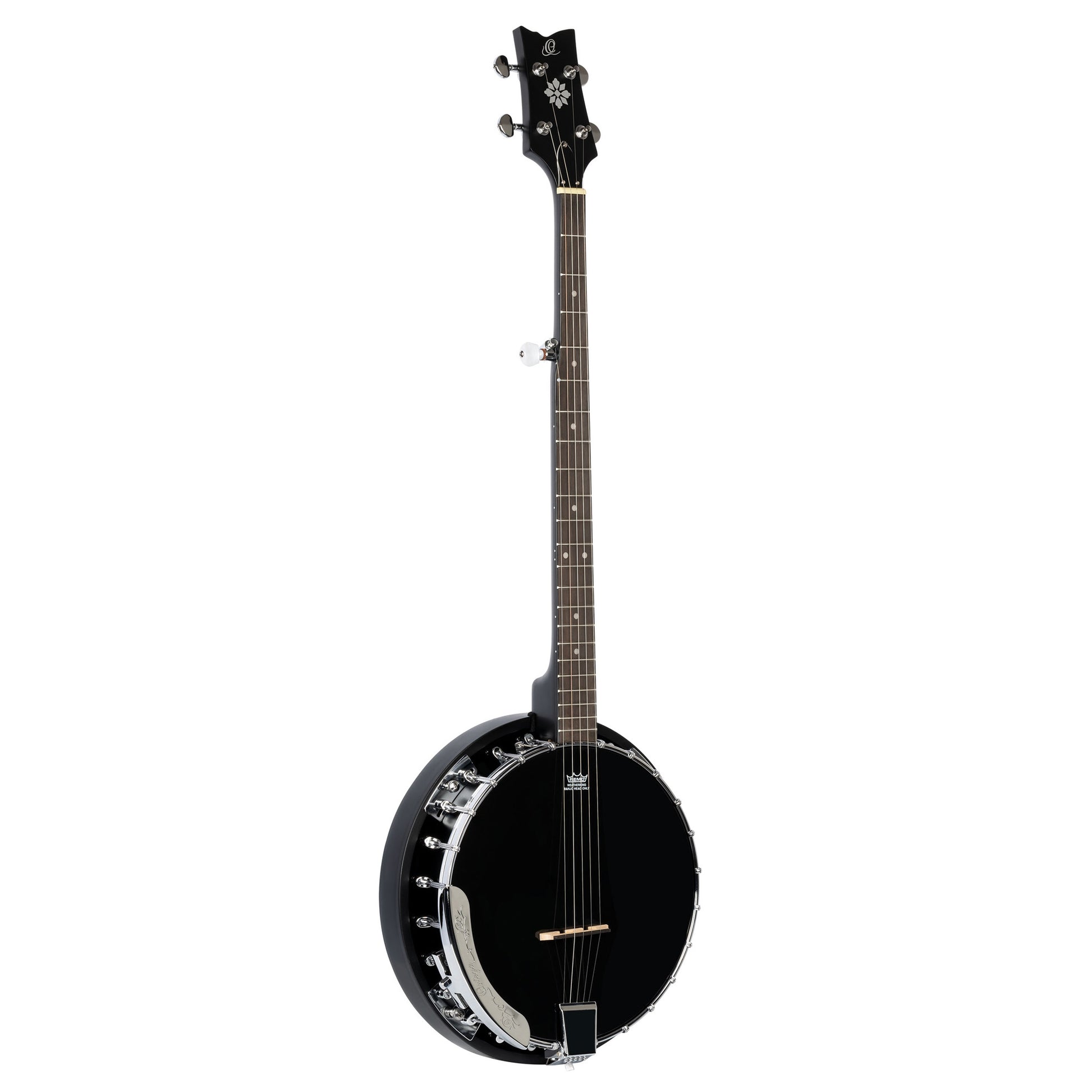 OBJ250, banjo 5 cordes, 24 tirants, cercle acajou, manche acajou, résonateur acajou, housse, noir satiné