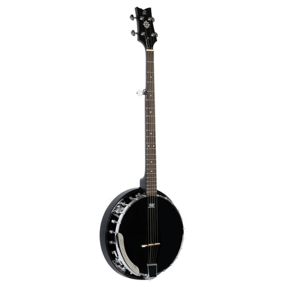 OBJ250, banjo 5 cordes, 24 tirants, cercle acajou, manche acajou, résonateur acajou, housse, noir satiné