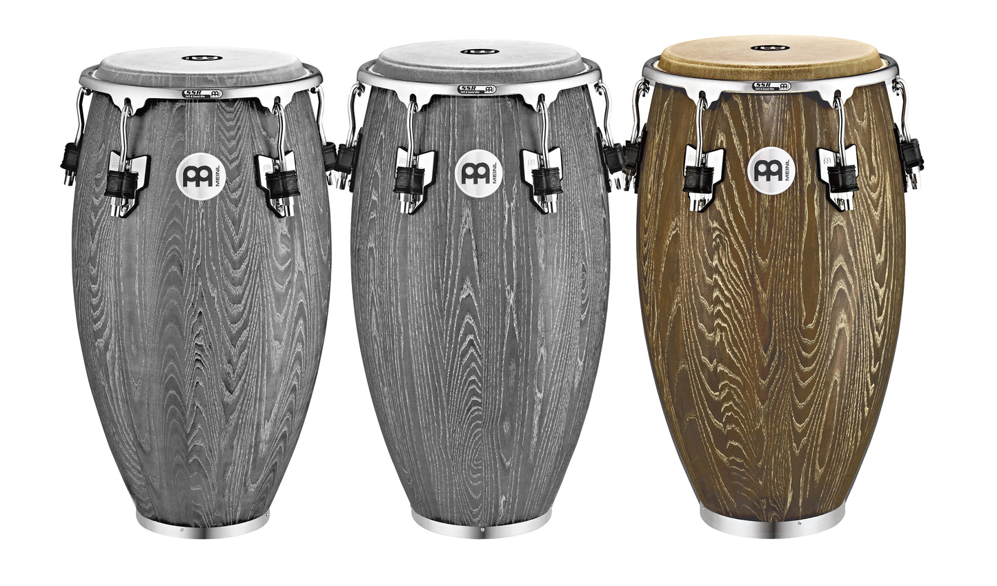 Tumba Woodcraft 12"1/2, fût frêne blanc américain 3 plis, hauteur 76.2cm, peau true skin buffle, cercles SSR 4mm.