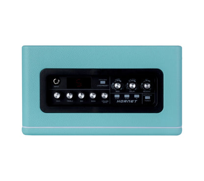 Ampli HORNET BLUE, 15W, HP 6.5", 9 modélisations d'amplis haute-qualité, effets Modulation/Délai/Réverb, bleu
