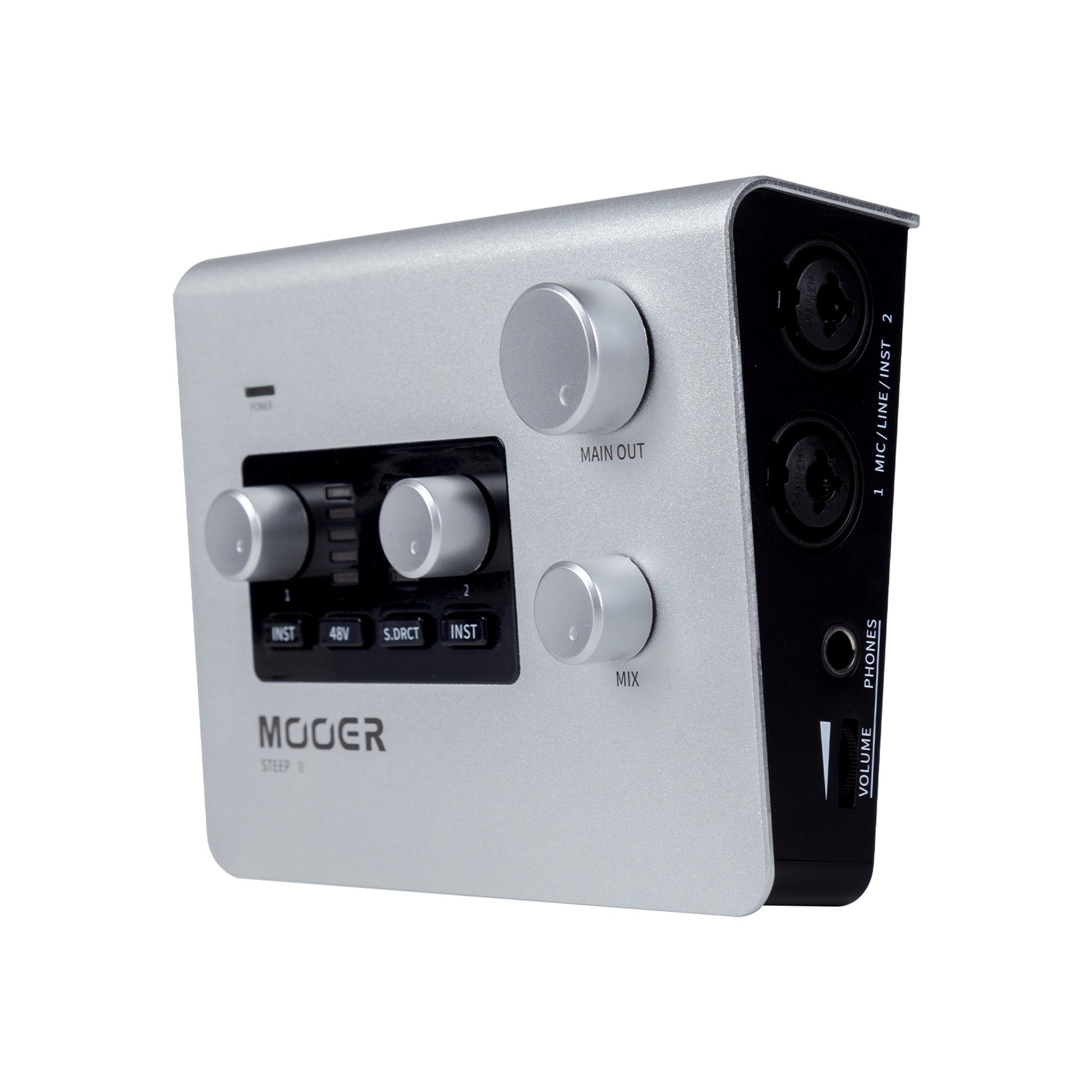 Interface audio STEEP II, 2 canaux, deux entrées combo XLR/Jack, alimentation fantôme, USB type C 2.0, MIDI In/Out, argent