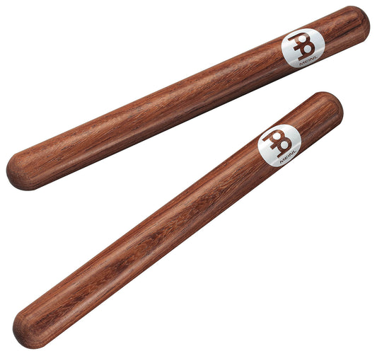 Paire de claves de poche, bois dur, petit calibre, 17cm, naturel brun