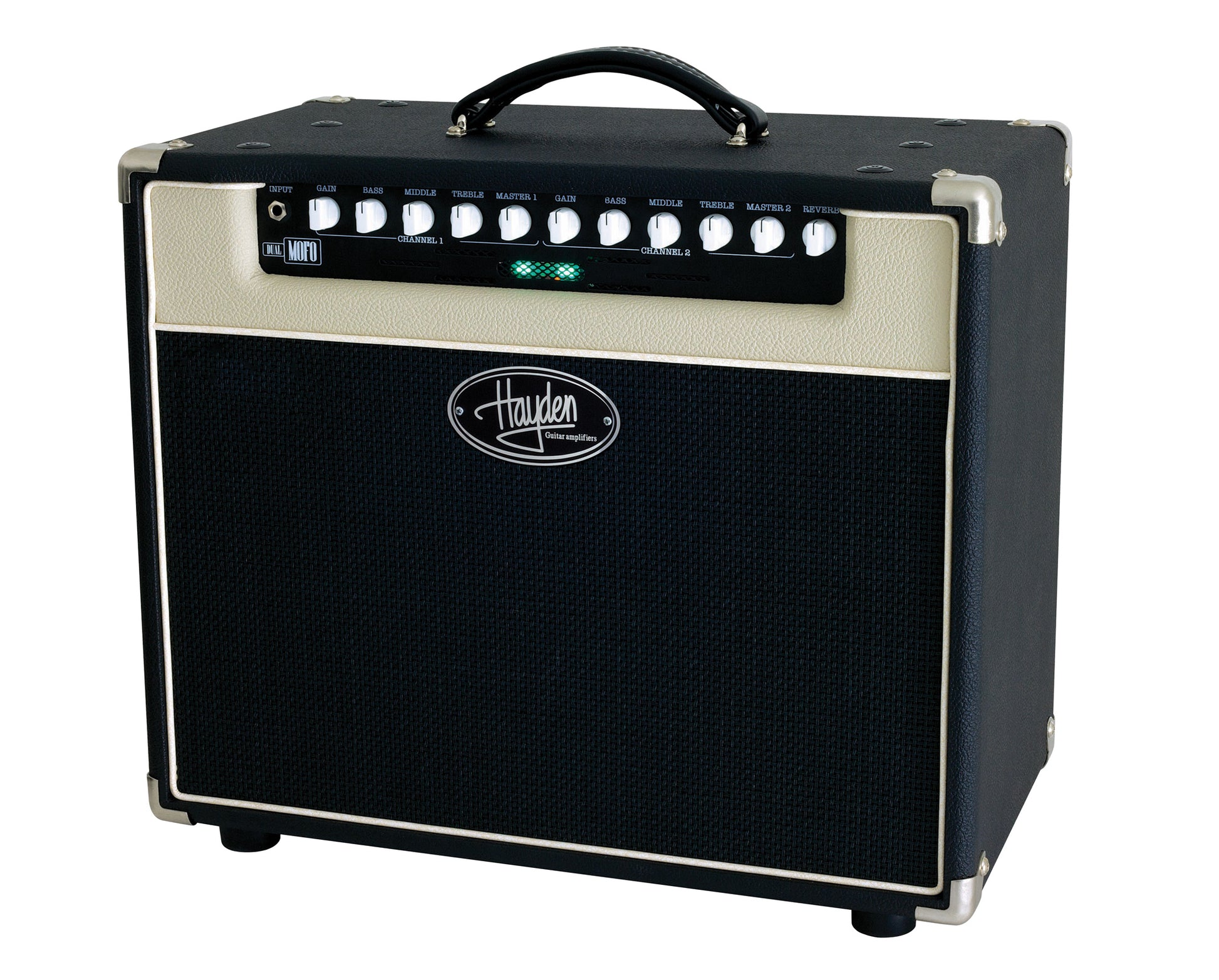 Combo guitare à lampes DUAL MOFO 15, 15W (2x EL84), 1x 12" Hayden Custom, préampli à lampe, 2 canaux, EQ 3 bandes, 10 kg