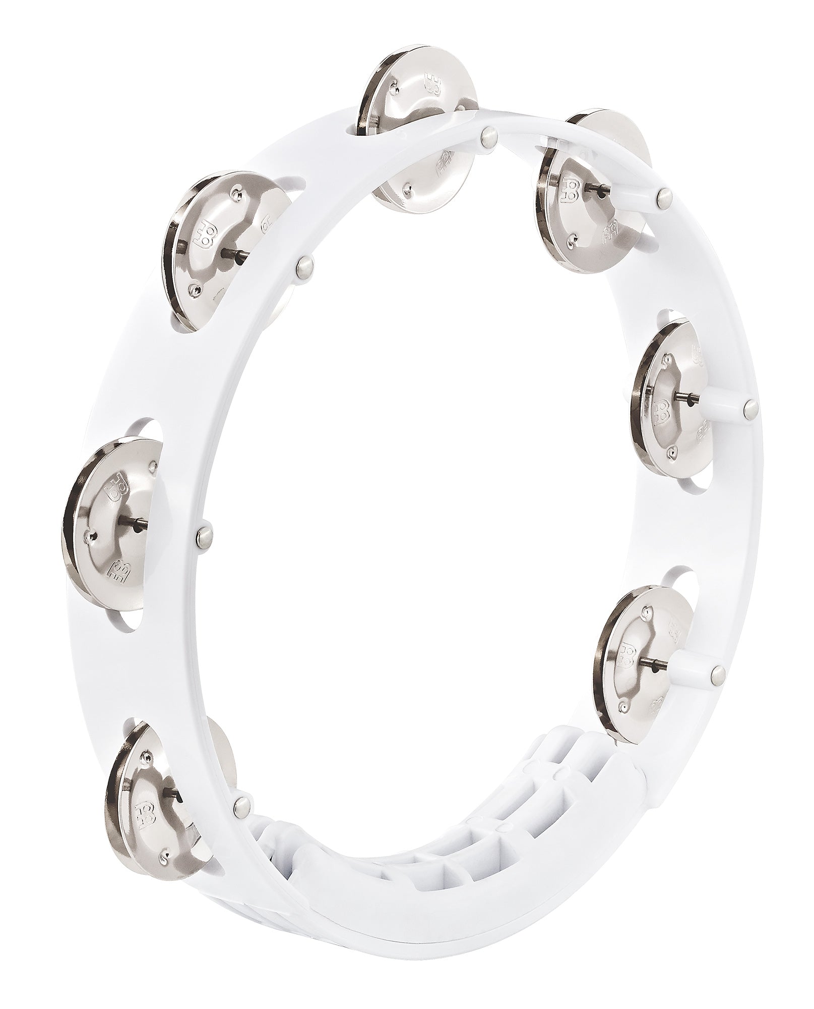 TAMBOURIN MEINL ABS, 20CM 1R CYMBALES ACIER INOXYDABLE, BLANC