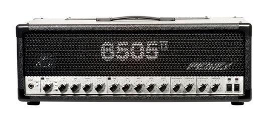 Tête amplifiée à lampes 120W, 2 canaux, EQ 3 bandes, contrôles"Resonance" et"Presence", 2 sorties jack, finition noir