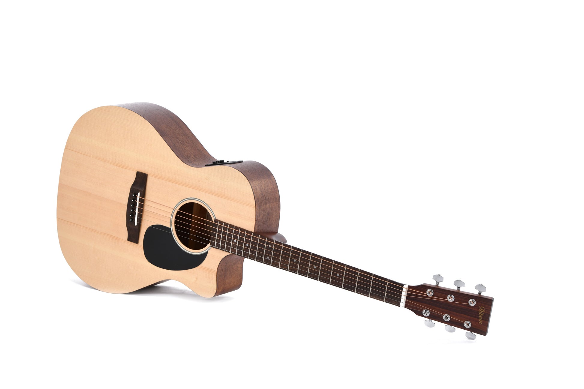 Modèle GC-10E, Grand OM pan coupé, table épicéa Sitka, fond & éclisses acajou, manche acajou, EQ Sigma, naturel satiné
