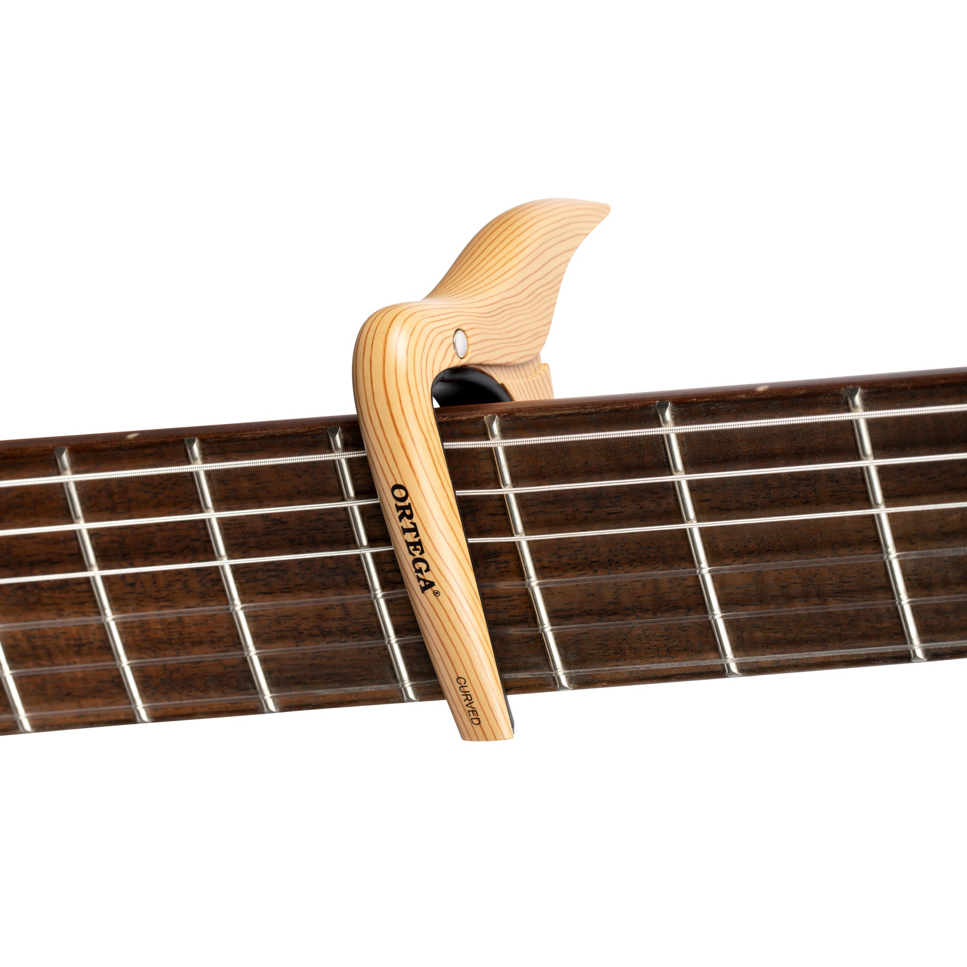 Capodastre pour guitare et basse touche bombée jusqu'à 52 mm de largeur, décor érable