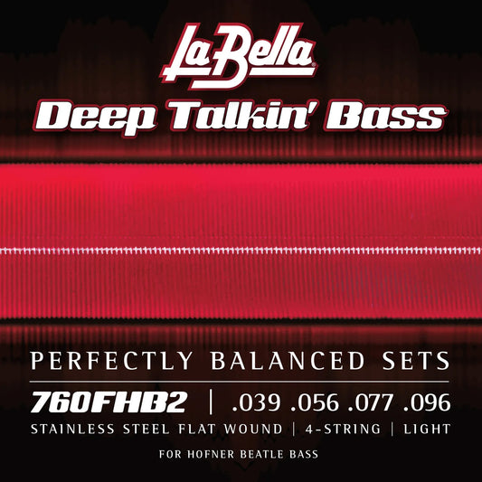 Jeu pour basse électrique BEATLE BASS, acier inoxydable, filé plat, 4 cordes Standard (39-56-77-96)