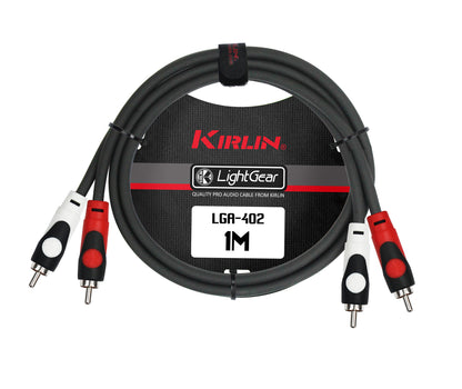 Câble patch LIGHT GEAR 2x RCA/2x RCA, 1 mètre, noir