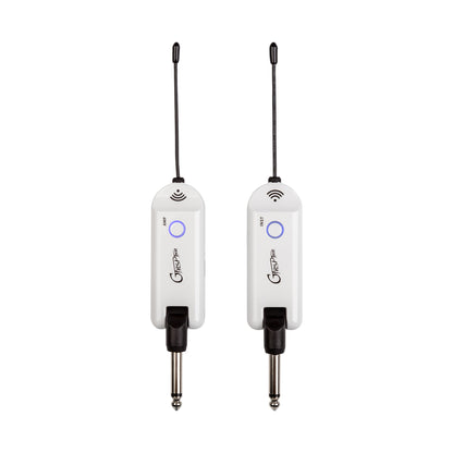 Système sans-fil GTRS GWU4 pour guitare, 4 canaux, émetteur et récepteur rechargeables, bande de fréquences UHF, blanc