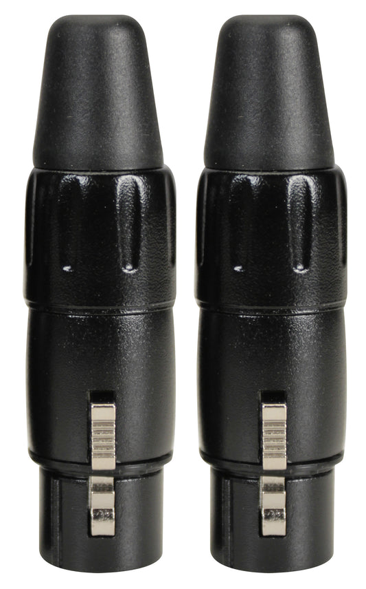 Pack de 2 fiches XLR femelle, noir