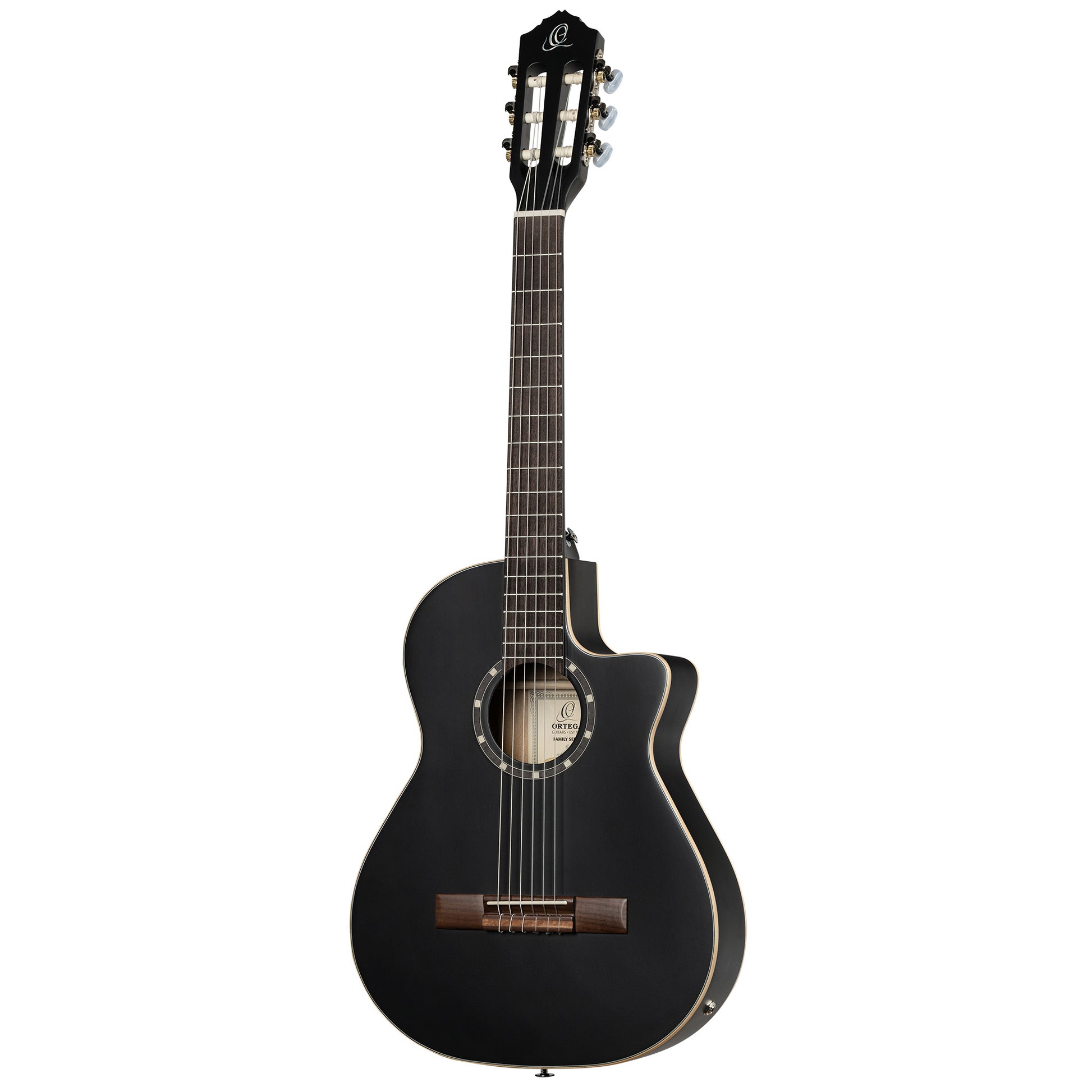 RCE12534-SBK, corps Thinline, pan coupé, EQ Magus X/G, table épicéa, f/e acajou, sillet 45 mm, housse, noir satiné