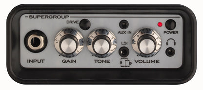 Ampli guitare 3W, look Supergroup, HP 3", 2 canaux, connectique LSI, noir