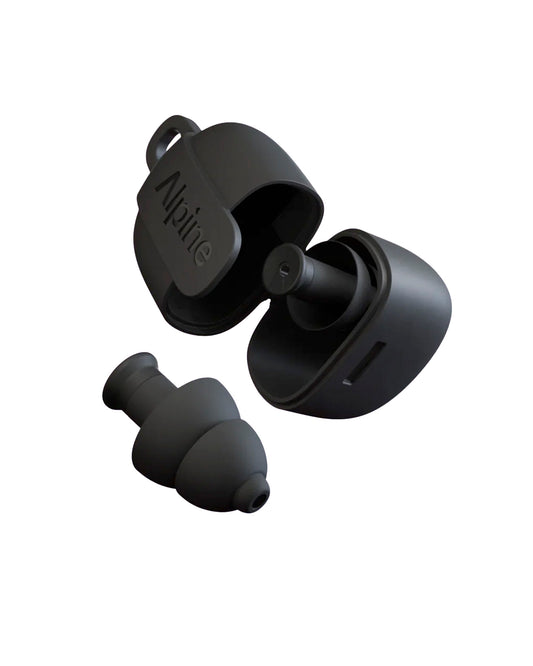 PartyPlug, deux bouchons d'oreilles universels thermoplastiques, atténuation 19 dB, 3 embouts, étui, noir